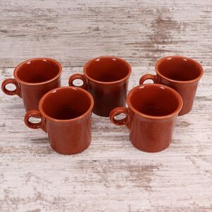 Set Of 5 Fiestaware HLC Coffee Mugs Ring Handle Cinnamon Brown